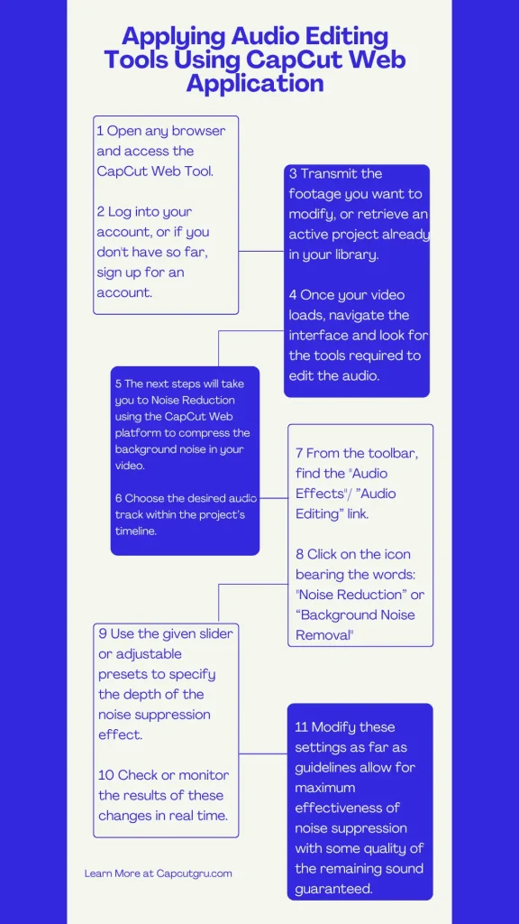 Infographics: How to apply noise reduction in capcut