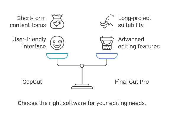 Capcut vs final cut pro infographic selection