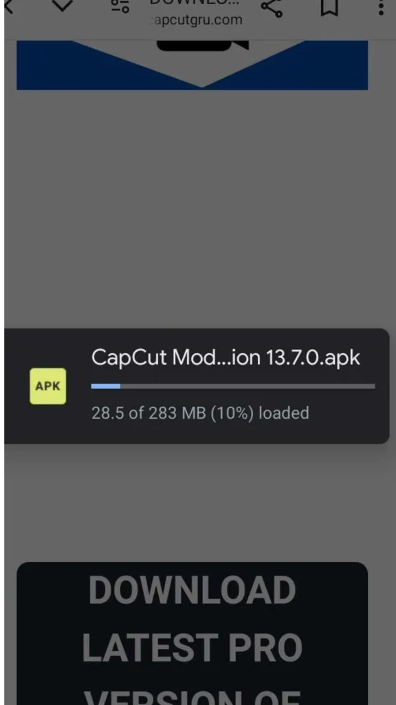 Capcut MOD apk downloading proceedure