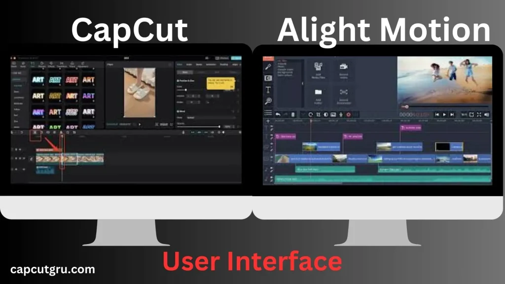 capcut vs alight motion user interface