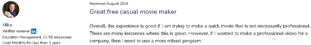 imovie user reveiw 2